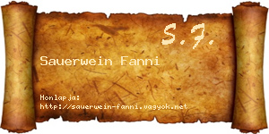 Sauerwein Fanni névjegykártya
